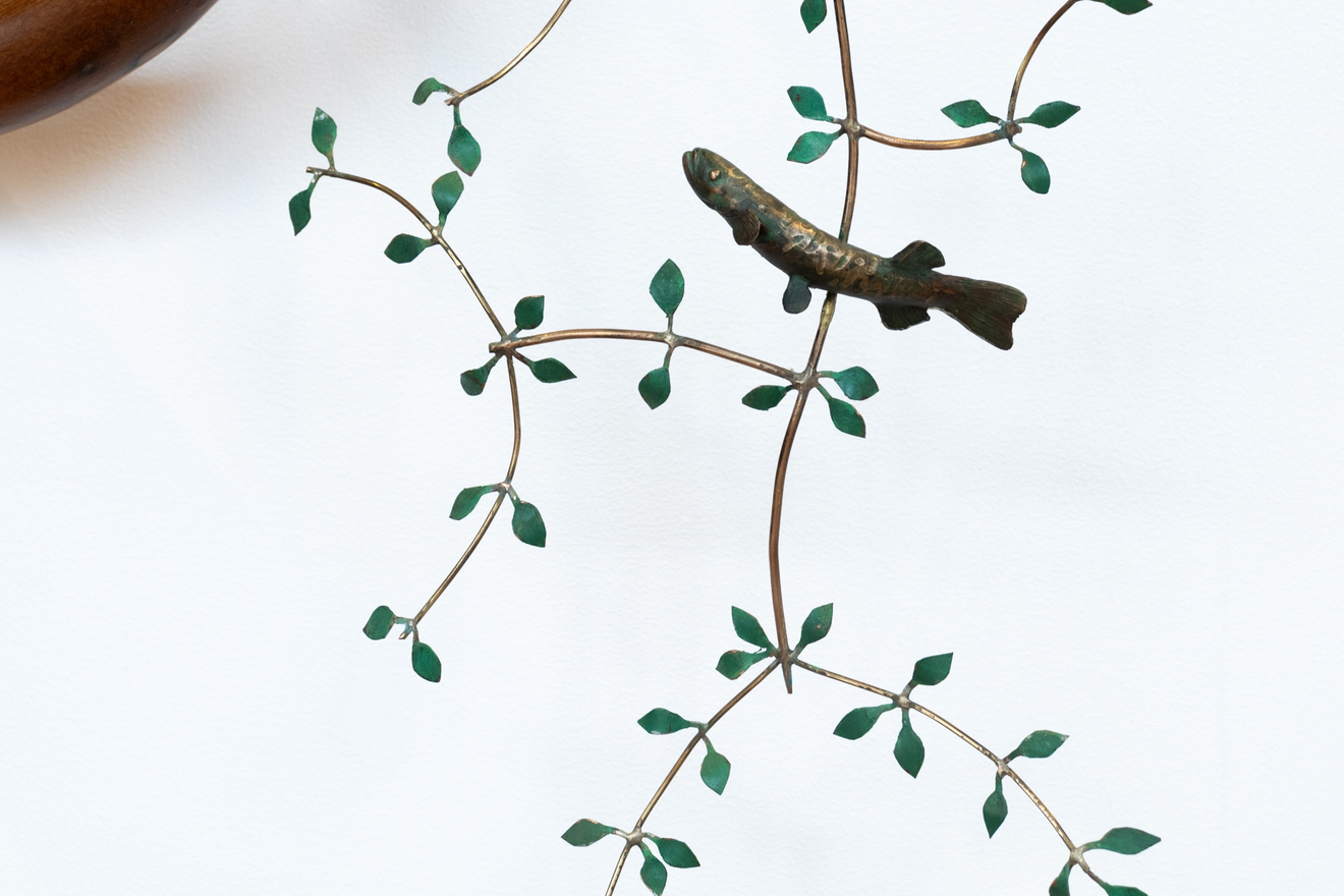 Bing Dawe, Still Life - Container with Galaxiidae and branches Olearia, 2024