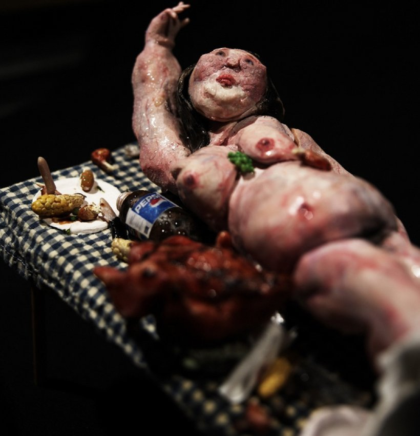 Joffrey Jans & Christophe Lopez-Huici, Table with woman, 2005