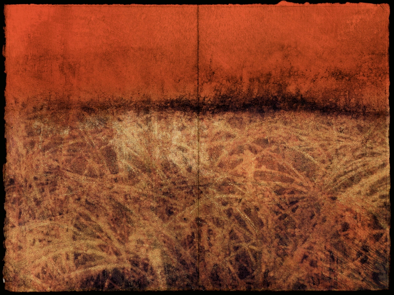 Dorothy Simpson Krause, Marsh (diptych), 2008, pigment print to paper, on board with encaustic, 24 x 32 in.