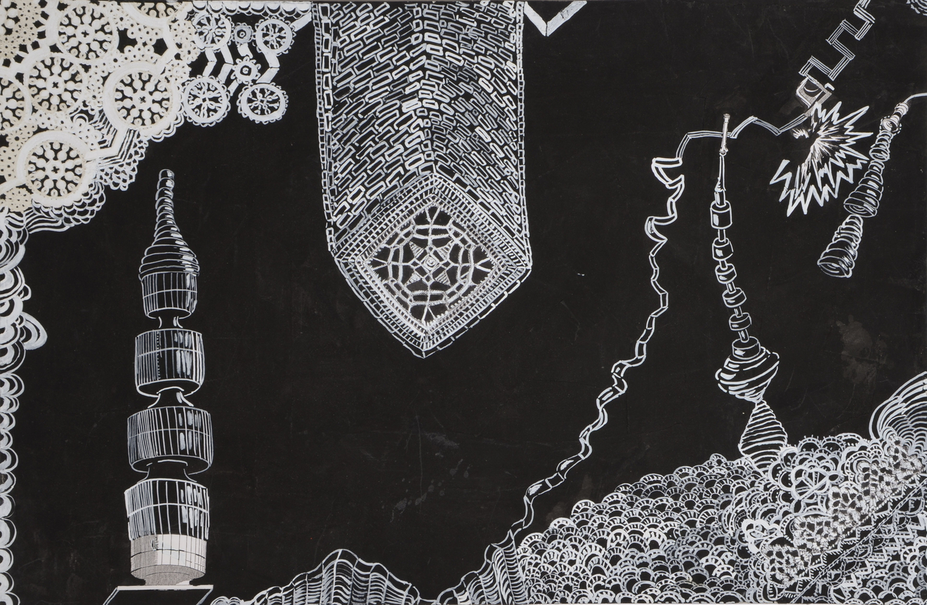 Sally Gil, Untitled with Tower, 2010