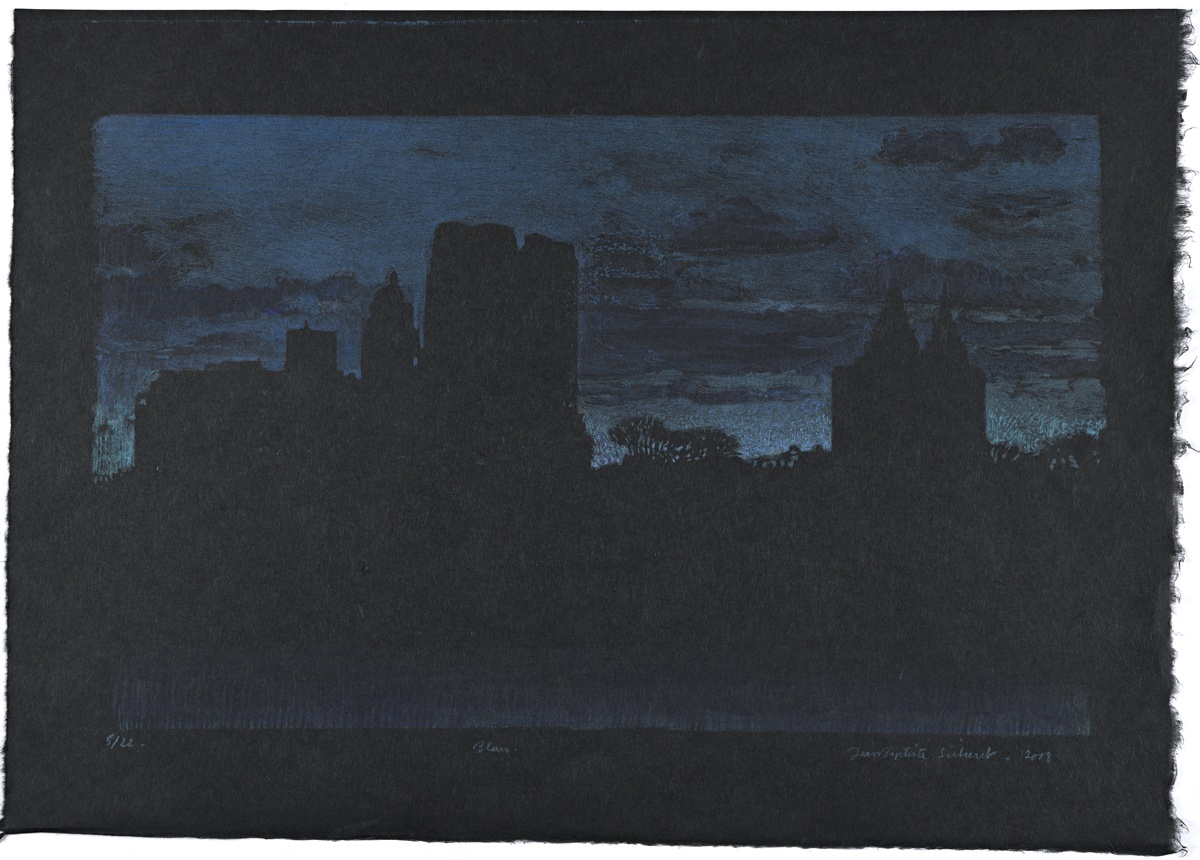 Jean-Baptiste Sécheret, Central Park, soir - Bleus - #8, 2020