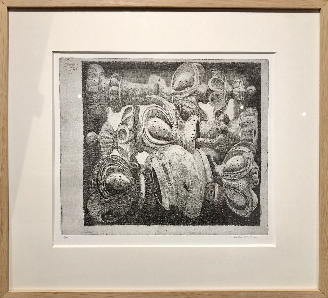 Charles Donker, Ornamenten : Houten schaakstukken met wormgaatjes (Ornements : Pièces d'échec en bois trouées par des vers), 1968