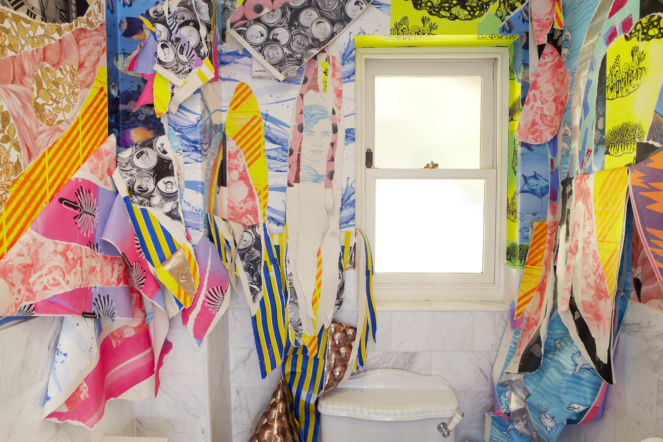 Ludovica Gioscia, X-Ray Amethyst Expands Silver Sun (Giant Decollage) , 2014