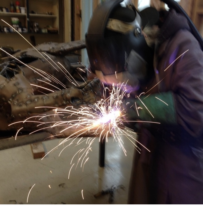 Kidd at work in her studio, 2017.
