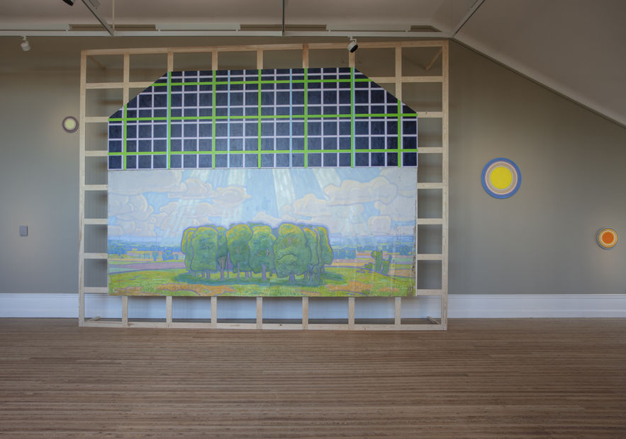 Installation view, "The Sun Picture – Matts Leiderstam, Prince Eugen’s Altar Painting and Move of Kiruna Church", Prins Eugens Waldemarsudde, Stockholm, Sweden 2025.
