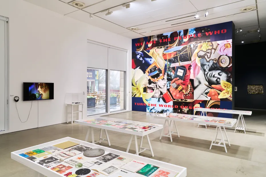 Linder We Are The People Who Turn The World Upside Down (2026) Vinyl Billboard Installation view at John Hansard Gallery, Southampton, UK.