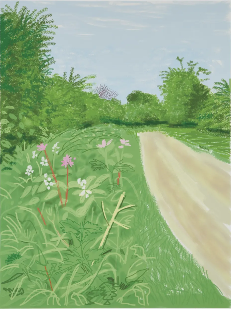 Buy or sell David Hockney, The Arrival of Spring in Woldgate, East Yorkshire, 26 April 2011, iPad drawing