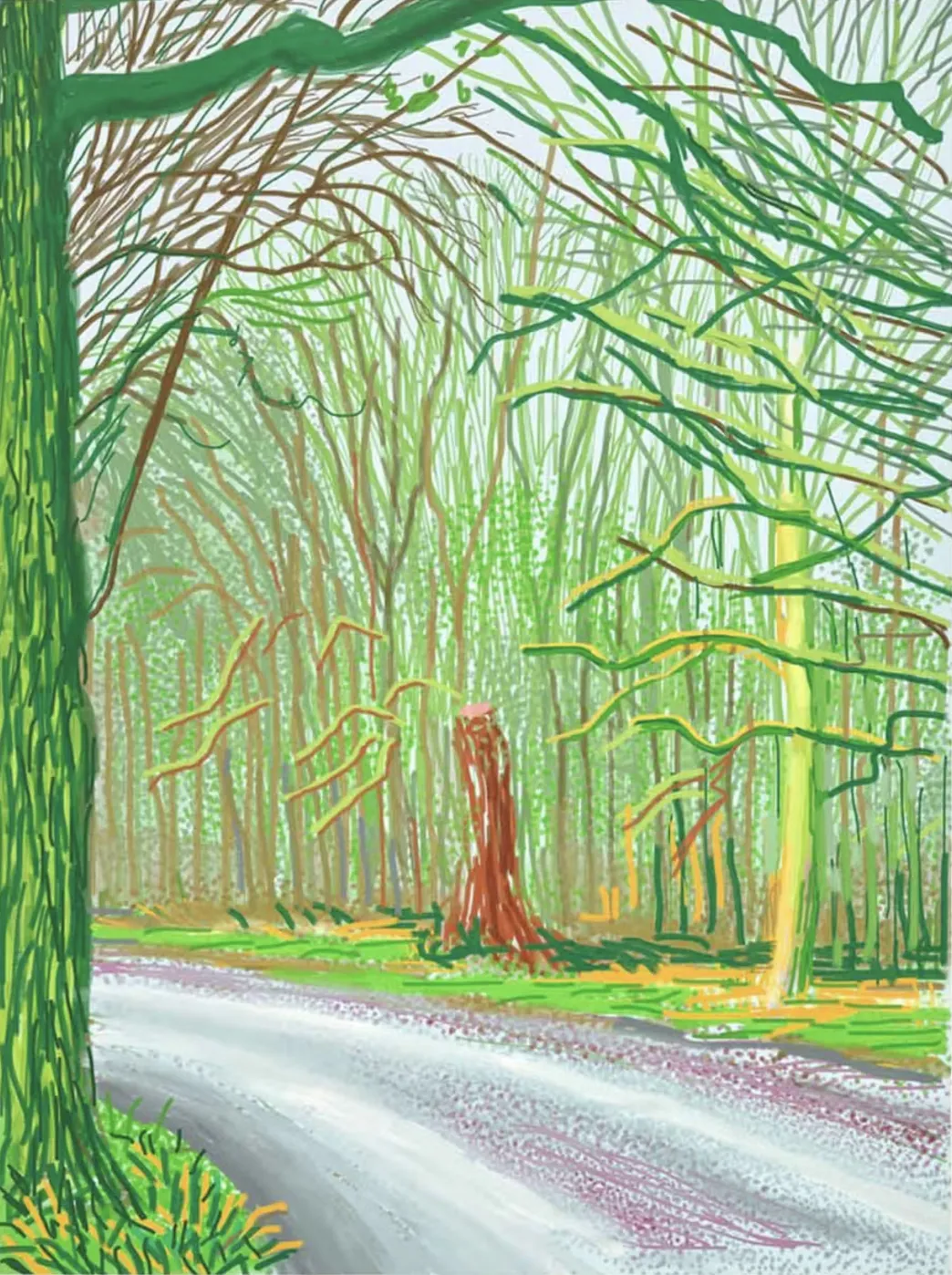 Buy or sell David Hockney, The Arrival of Spring in Woldgate, East Yorkshire, 18 January 2011, iPad drawing