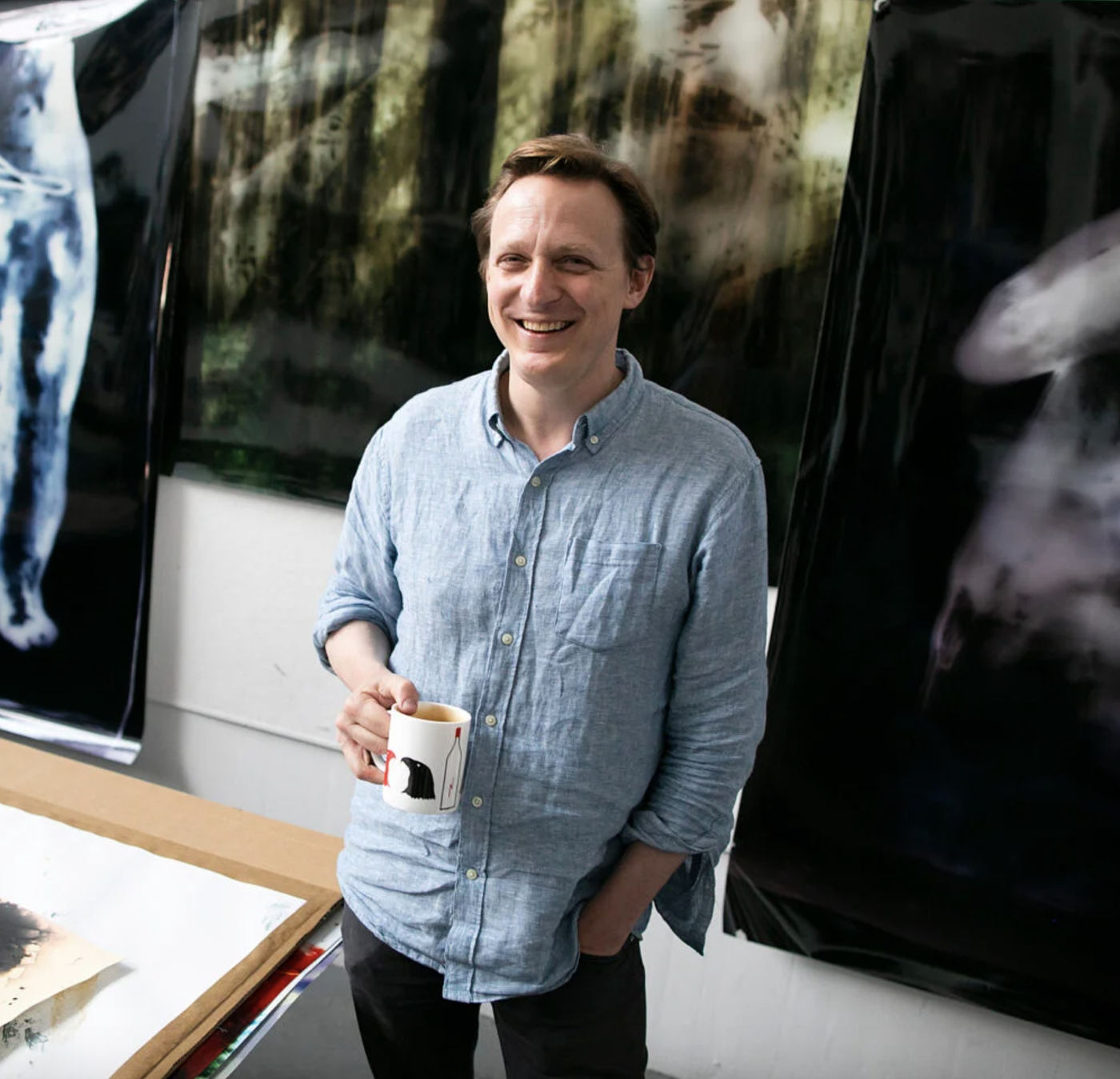 photo of Matt Saunders in his studio