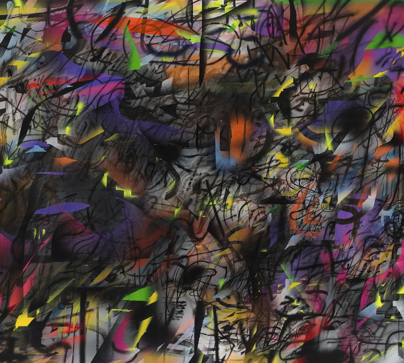 A colorful abstract artwork by Julie Mehretu
