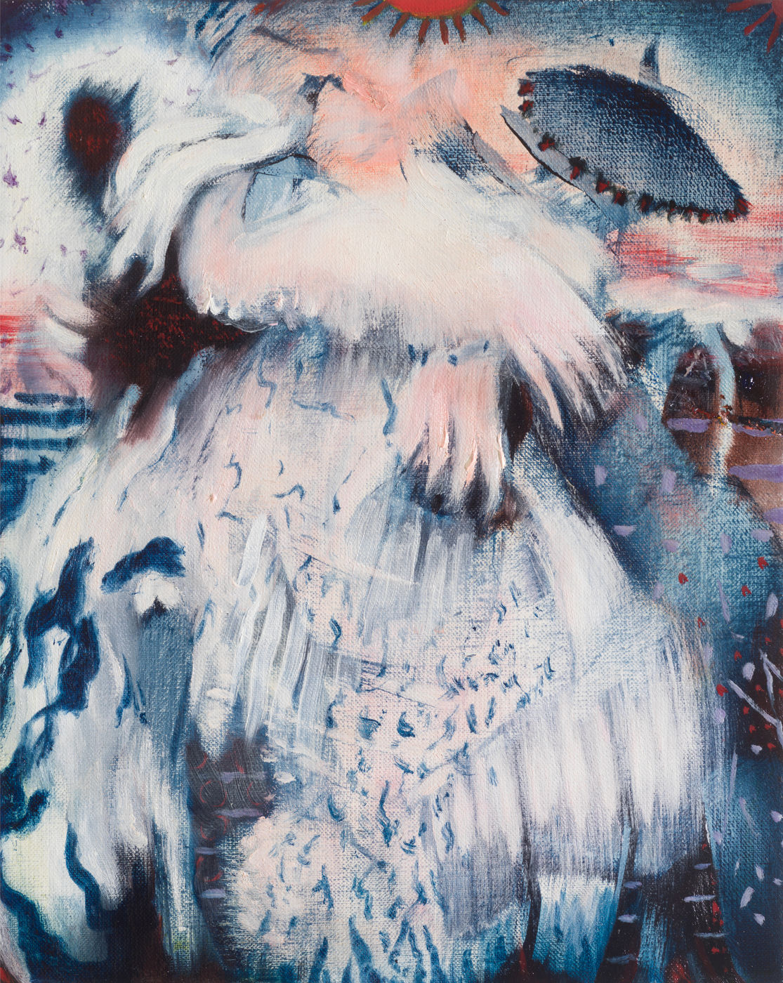 This small painting highlights one of the enigmatic characters that populate Banisadr&rsquo;s large-scale compositions. The figure of the Mother contains...