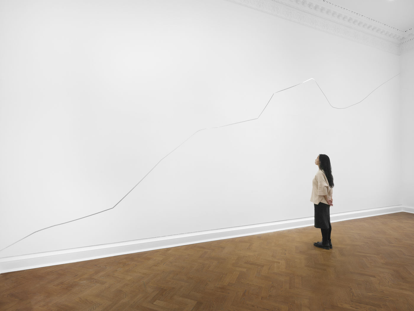 Castoro experimented with architectural interventions, such as her Cracking works from 1969, represented in the exhibition by a site-specific recreation....