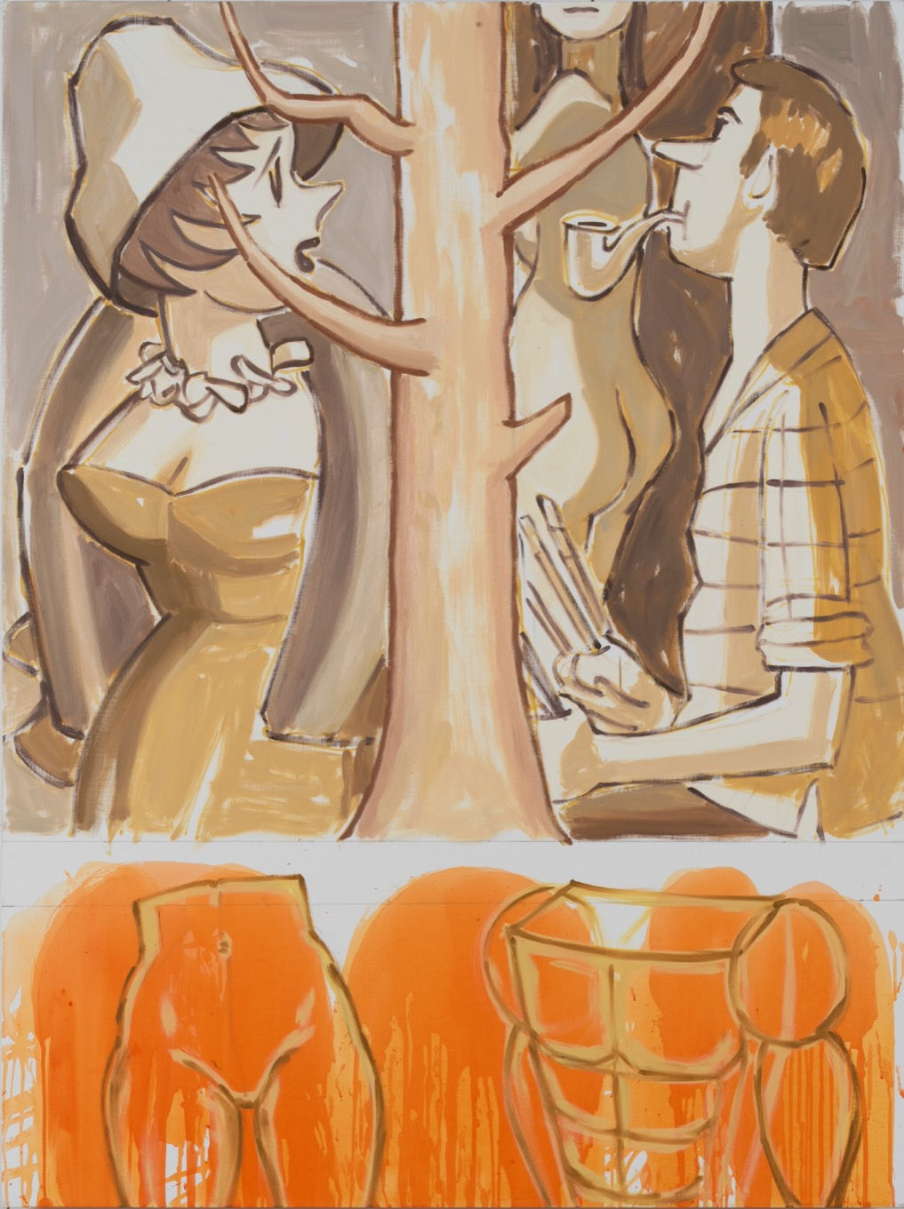 Men, sometimes hatted in the style of the day, and society ladies in form-enhancing dresses seem to embody the dynamic...