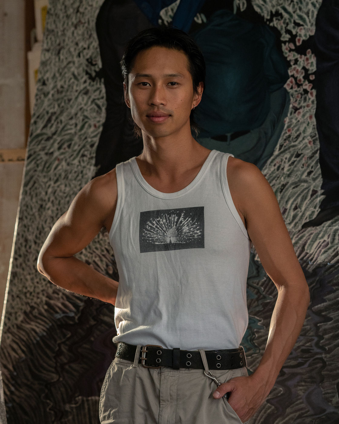 Michael Ho (b.1991; Arnhem, Netherlands) Michael Ho locates his interrogation of embodied experience in otherworldly, natural landscapes populated by ghostly...