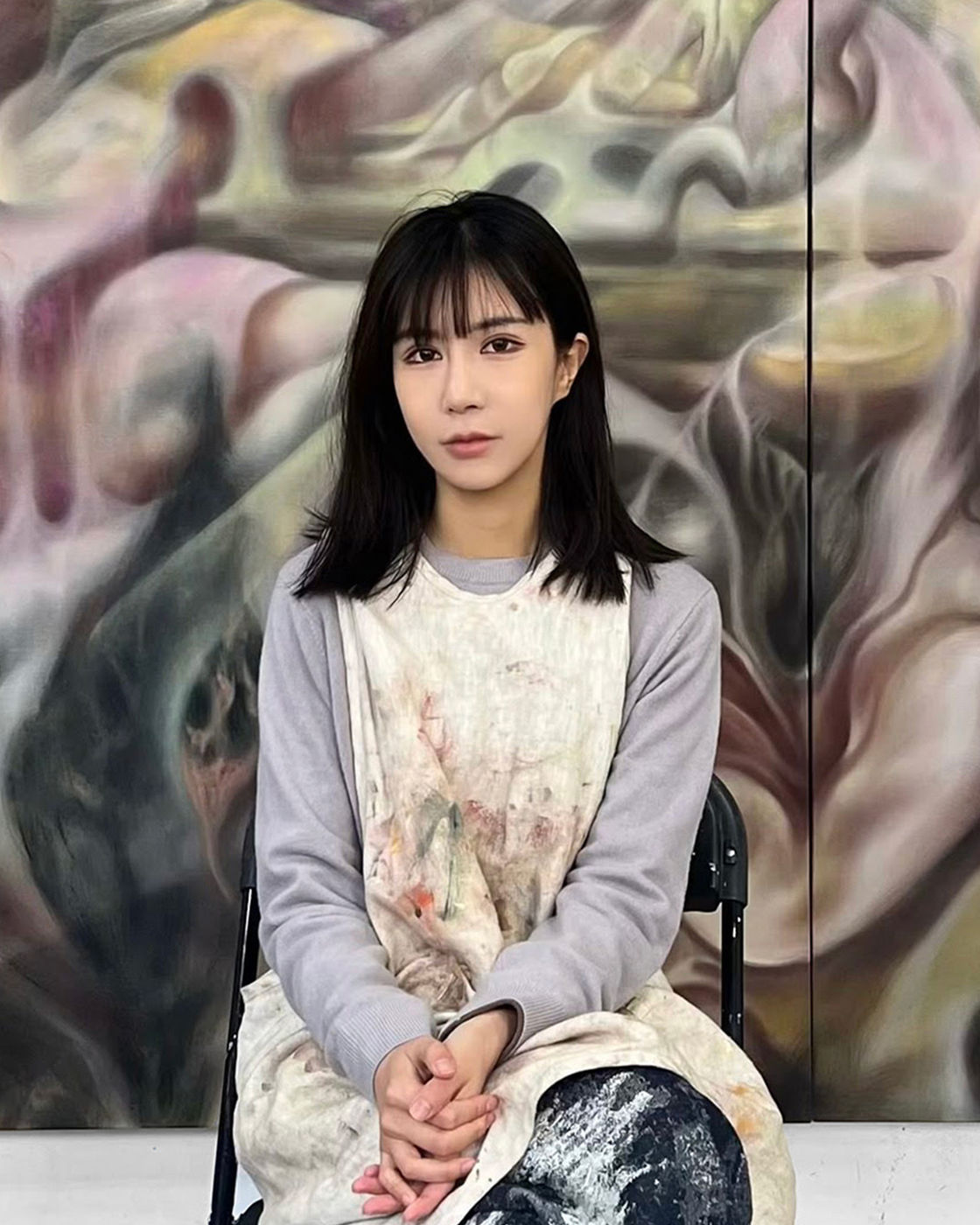 Effie Wanyi Li (b.1995; Shenzhen, China) Dissolving distinctions between internal and external states of being, working in her London studio...