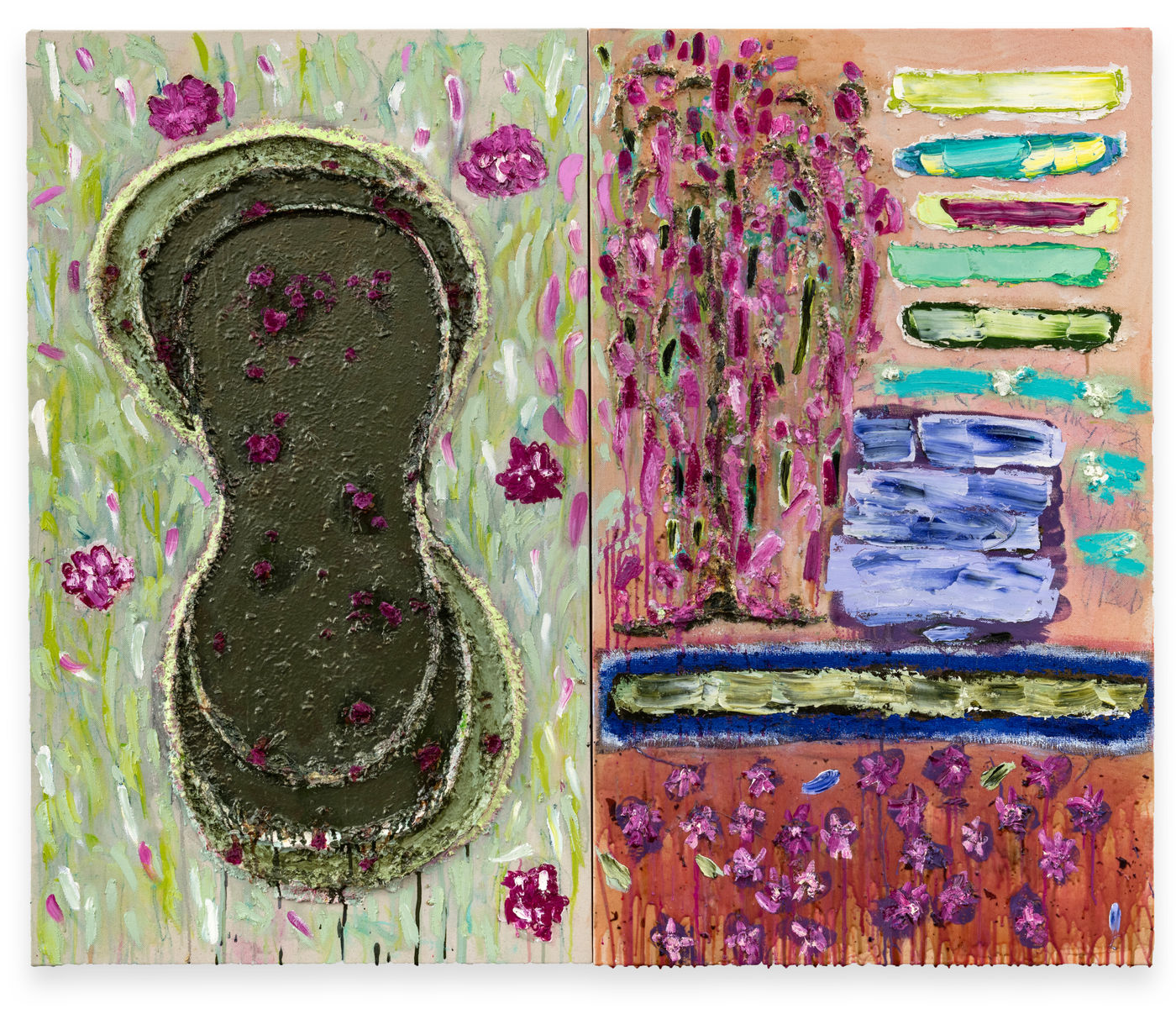 The diptych-like structure of Deepest Spring (2024) sets up a series of dialogues across its two halves; between figuration and...