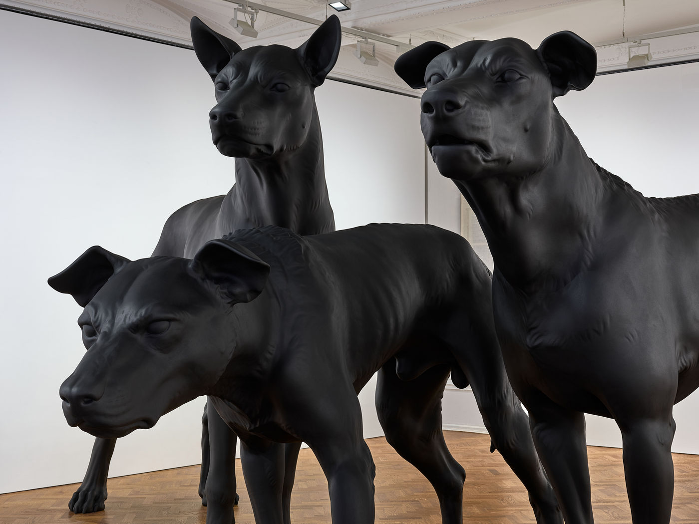 With its brooding, tripartite presence and blanked-out eyes, En Garde may recall Classical sculpture and depictions of Cerberus, the monstrous...