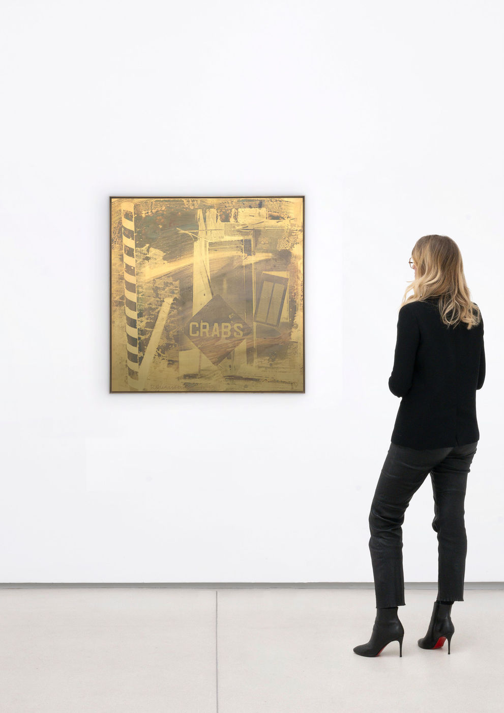 Robert Rauschenberg Side Walker (Borealis), 1990 Tarnish and silkscreen ink on brass 94.5 &times; 93.3 cm (37.25 &times; 36.75 in)