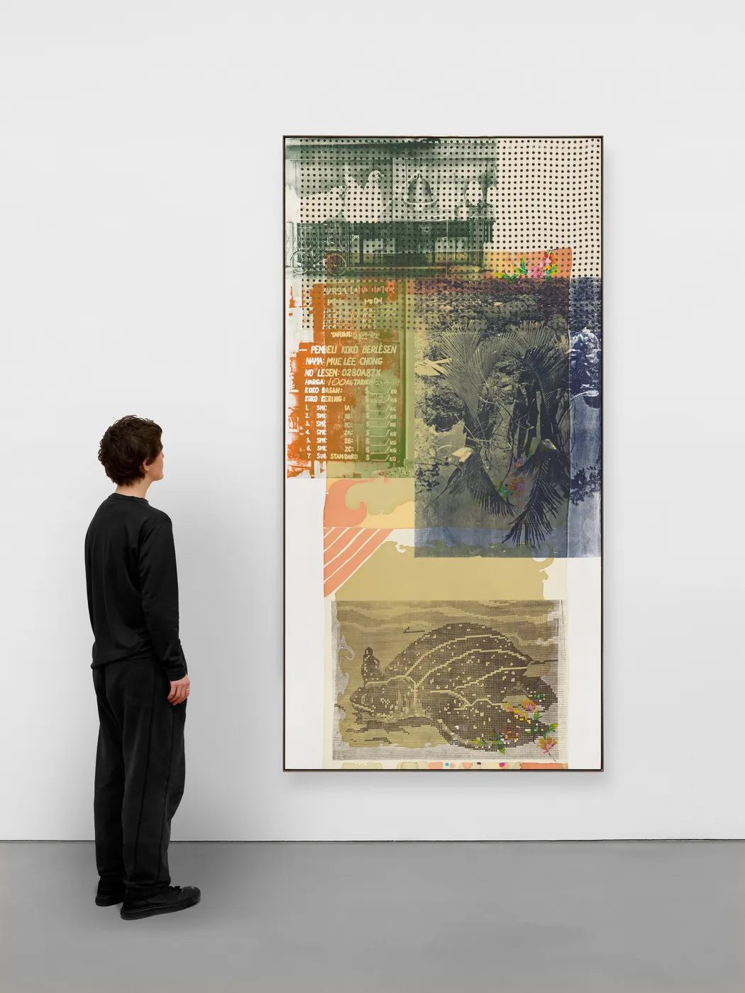 Robert Rauschenberg Pasar (Market) / ROCI MALAYSIA, 1990 Silkscreen ink, acrylic and fabric on plywood 252.1 x 127.2 cm (99.25...