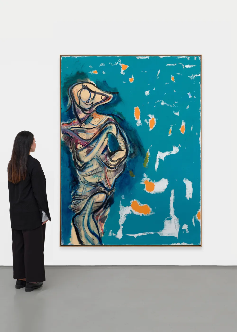 Daniel Richter Absage Haifisch, 2025 Oil on canvas 230 x 170 cm (90.55 x 66.93 in)