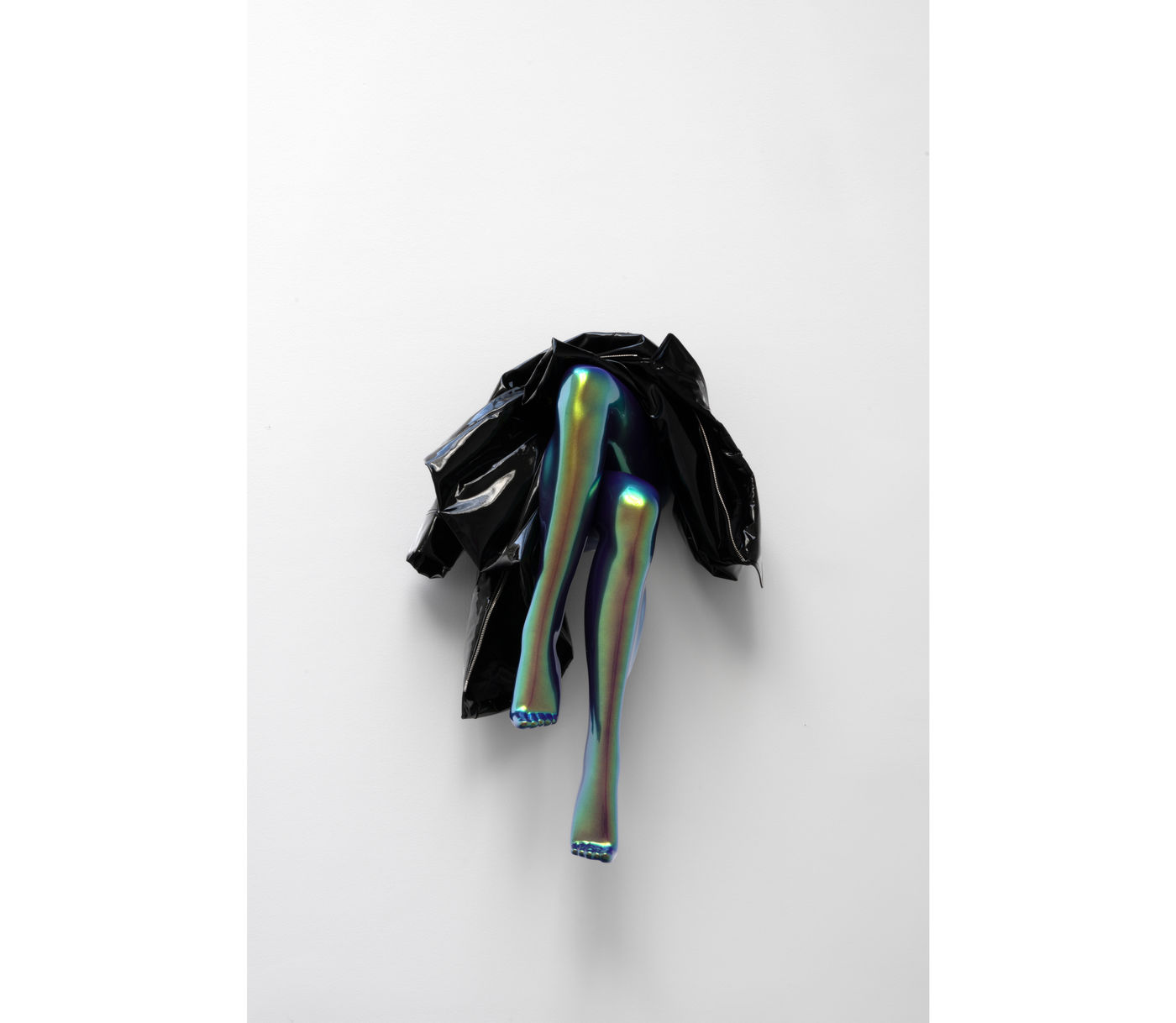 Sylvie Fleury intersperses her works with art-historical references, as exemplified by The Black Shiny Vinyl Raincoat (2024), which evokes postmodern...