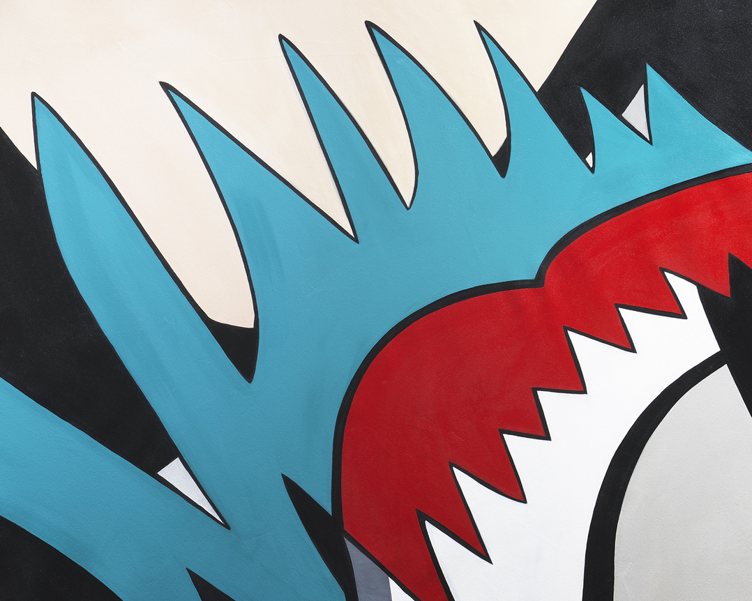 Detail of Whiskey Tango, 2022, Acrylic on canvas and mixed media