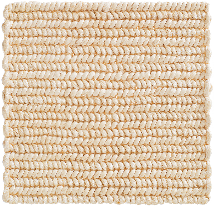 queensland mini natural fiber sample in the birch colorway. the design is small braids laying horizontally across the sample