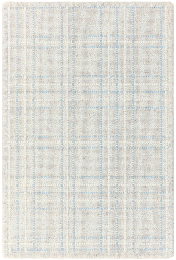 1'6" x 2'3" ronan sample in the blue grey colorway. the design is similar to tartan