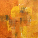 abstract oil painting by Michio Takayama