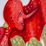 Antonio Kuschnir, Woman in blue with parrot, 2025