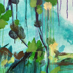 Omar Mahfoudi painting. Moroccan Artist. Contemporary art. Acrylic and ink on paper and canvas. Figurative. Abstraction. Cinematic paintings. Dreamy. Bold colours.