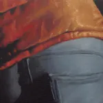 Figurative painting by Mohamed Saïd Chair, contemporary Moroccan artist. His works reinvent the human figure through a chiaroscuro aesthetic inherited from 17th century oil painting, blending hyperrealism and modern sensibility. AFIKARIS Gallery, contemporary African art in Paris. Peinture figurative de Mohamed Saïd Chair, artiste marocain contemporain. Ses œuvres réinventent la figure humaine dans une esthétique du clair-obscur héritée de la peinture à l'huile du XVIIe siècle, mêlant hyperréalisme et sensibilité moderne. Galerie AFIKARIS, art contemporain africain à Paris.