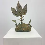 Hervé Yamguen sculpture. Bronze. Historical Cameroonian artist. Abstract figurative. AFIKARIS Gallery. Contemporary African Art in Paris. Cercle Kapsiki. Art genève 2024