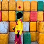 Saidou Dicko photograph. Burkinabè Artist. Contemporary African Art in Paris. AFIKARIS Gallery. Self-taught artist. Painted photography. Echoes to Peulh tradition. Figurative and poetic photography.