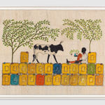 Saidou Dicko painting. Burkinabè Artist. Contemporary African Art in Paris. AFIKARIS Gallery. Self-taught artist. Echoes to Peulh tradition. Figurative and poetic.