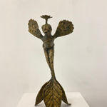 Hervé Yamguen sculpture. Bronze. Historical Cameroonian artist. Abstract figurative. AFIKARIS Gallery. Contemporary African Art in Paris. Cercle Kapsiki.