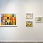 Installation view of AFIKARIS booth at Art Brussels showing Saïdou Dicko's painted photograph and drawings