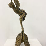 Hervé Yamguen sculpture. Bronze. Historical Cameroonian artist. Abstract figurative. AFIKARIS Gallery. Contemporary African Art in Paris. Cercle Kapsiki.