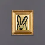 Hunt Slonem, 'Gold and Yellow Bunny' Unique Painting, 2023