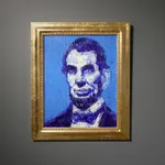 Hunt Slonem, 'Blue Lincoln' Unique Painting, 2023