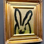 Hunt Slonem, 'Gold and Yellow Bunny' Unique Painting, 2023