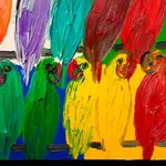 Hunt Slonem, 'Blue Streak' Unique Painting, 2022