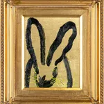 Hunt Slonem, 'Gold and Yellow Bunny' Unique Painting, 2023