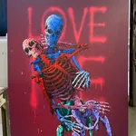 art thema, brusk, dmv, da mental vaporz, kunstenaar, street art, urban art, street kunstenaar, urban art kunstenaar, koningin, kroon, skelet, brusk skelet, rood, liefde, kama sutra, kama sutra serie, kama sutra brusk, brusk koppel, trendy decor, interieurdecoratie, street art decor, street art inspiratie, investering, genoteerde kunstenaar, veilige investering, collectie, verzamelobject, kunstfinanciering, kunstleasing