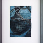 along the water contemporary art mixed media abstract painting blue sea and fish abstract art maison Fabienne Decornet Art Yi Gallery Brussels art gallery