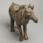 het geheime schattige kind en het schattige dier eigentijdse bronzen paardenbeeld sophie verger