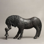My favourite merens cute children and adorable animal contemporary bronze horse sculpture sophie verger