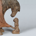 keeping warm a cute girl with her adorable horse sculpture contemporary bronze animal sculpture sophie verger art yi brussels art gallery