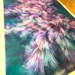 waltz of flower oil painting of Noriko Kurafuji sakura flowing flower spring flower impression art abstract flower art at Art Yi gallery in Brussels