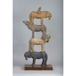 Le dressage, un enfant mignon et un adorable animal, sculpture contemporaine de cheval en bronze, Sophie Verger